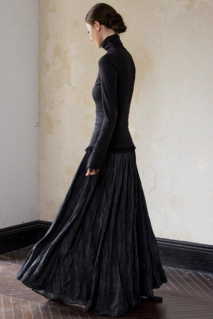 White Wool Turtleneck Knit Top