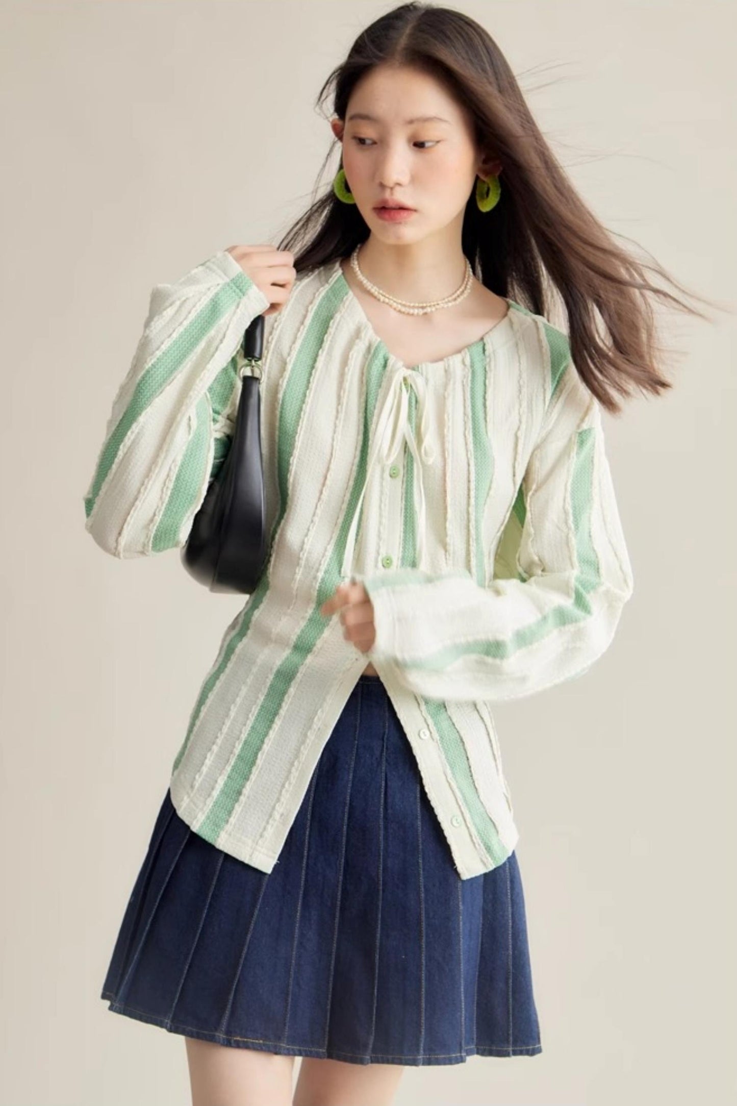 Elven Stripe Cardigan Skirt Set-Up