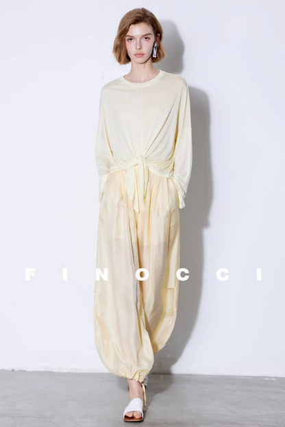 Mulberry Silk Shimmering Lantern Pants