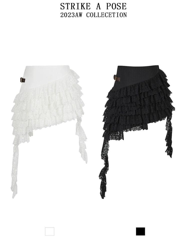 Asymmetrical Multi-Layered Cake Skirt