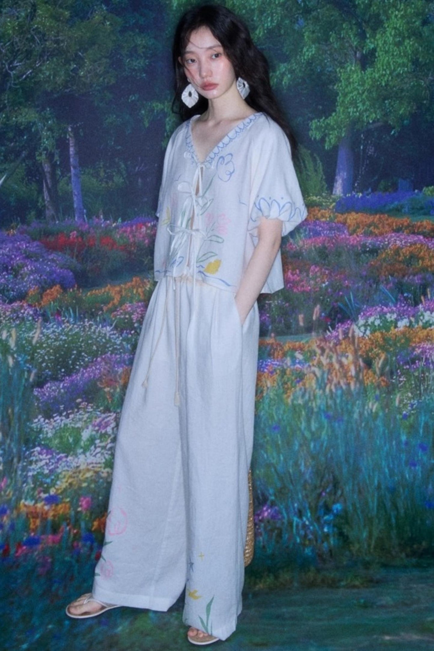 Linen Tie-Top and Pants Set-Up