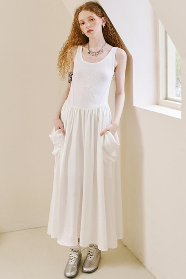 Swallow Embroidered Summer Dress