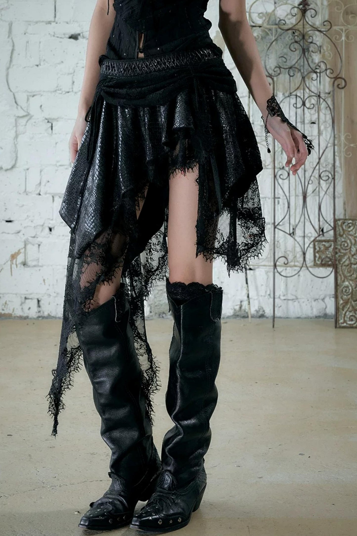 Baroque Velvet Lace Skirt