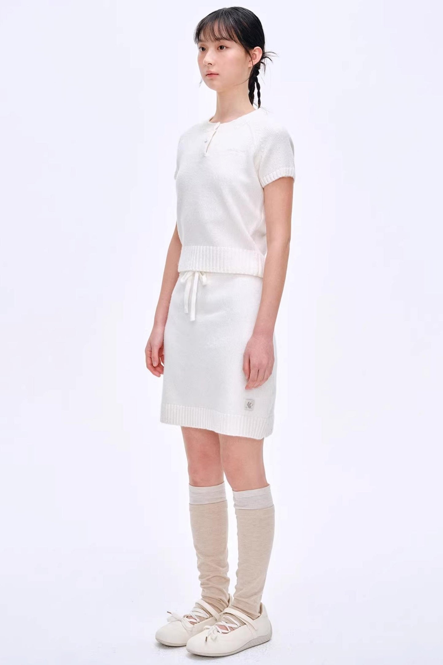 Heartbeat Dialogue Knit Skirt Set-Up
