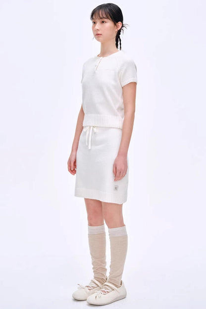 Heartbeat Dialogue Knit Skirt Set-Up