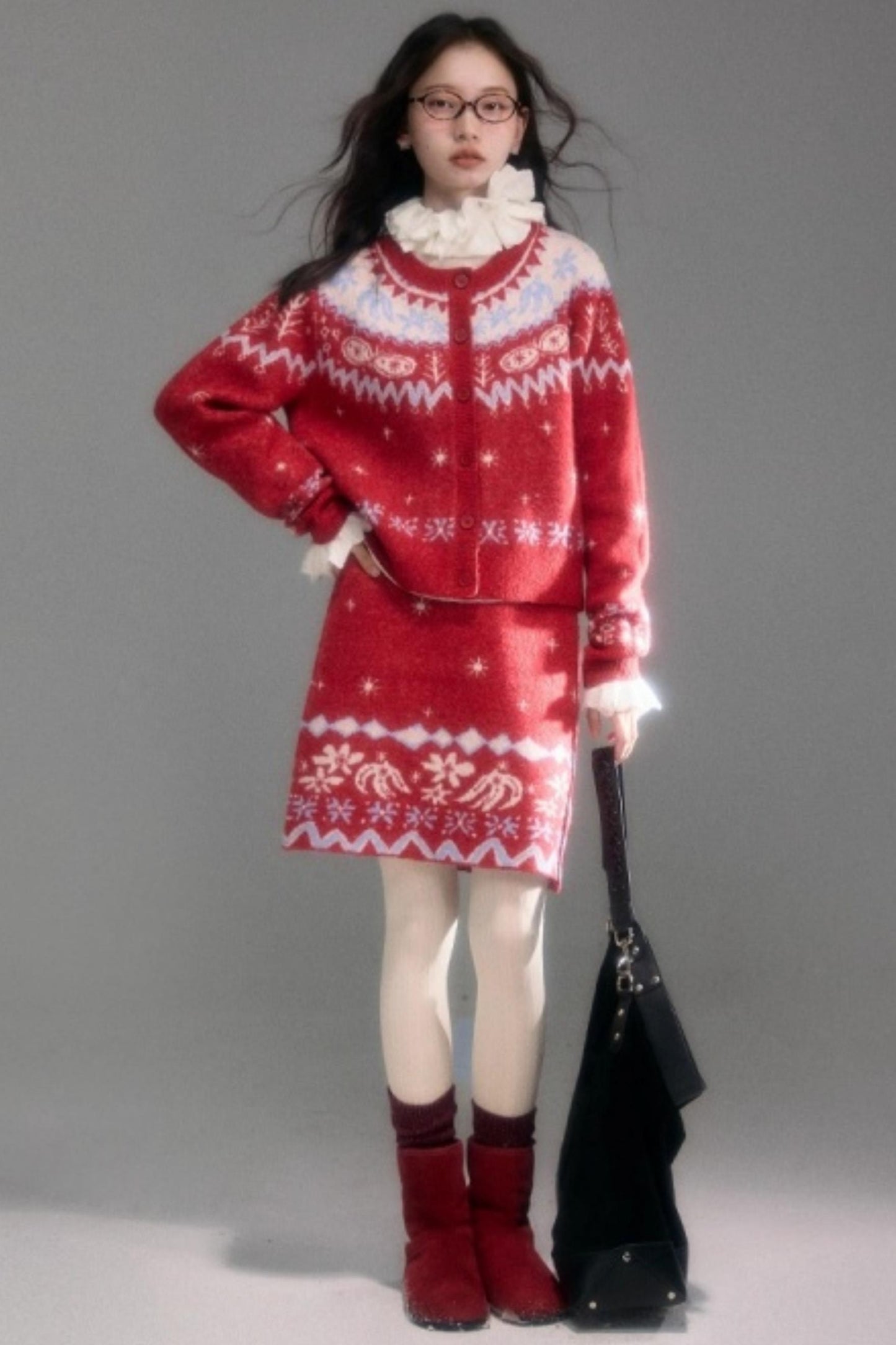 Velvet Floral Knit Top