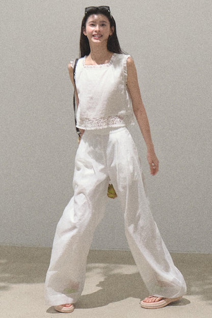 Pearlescent Wide Leg Trousers