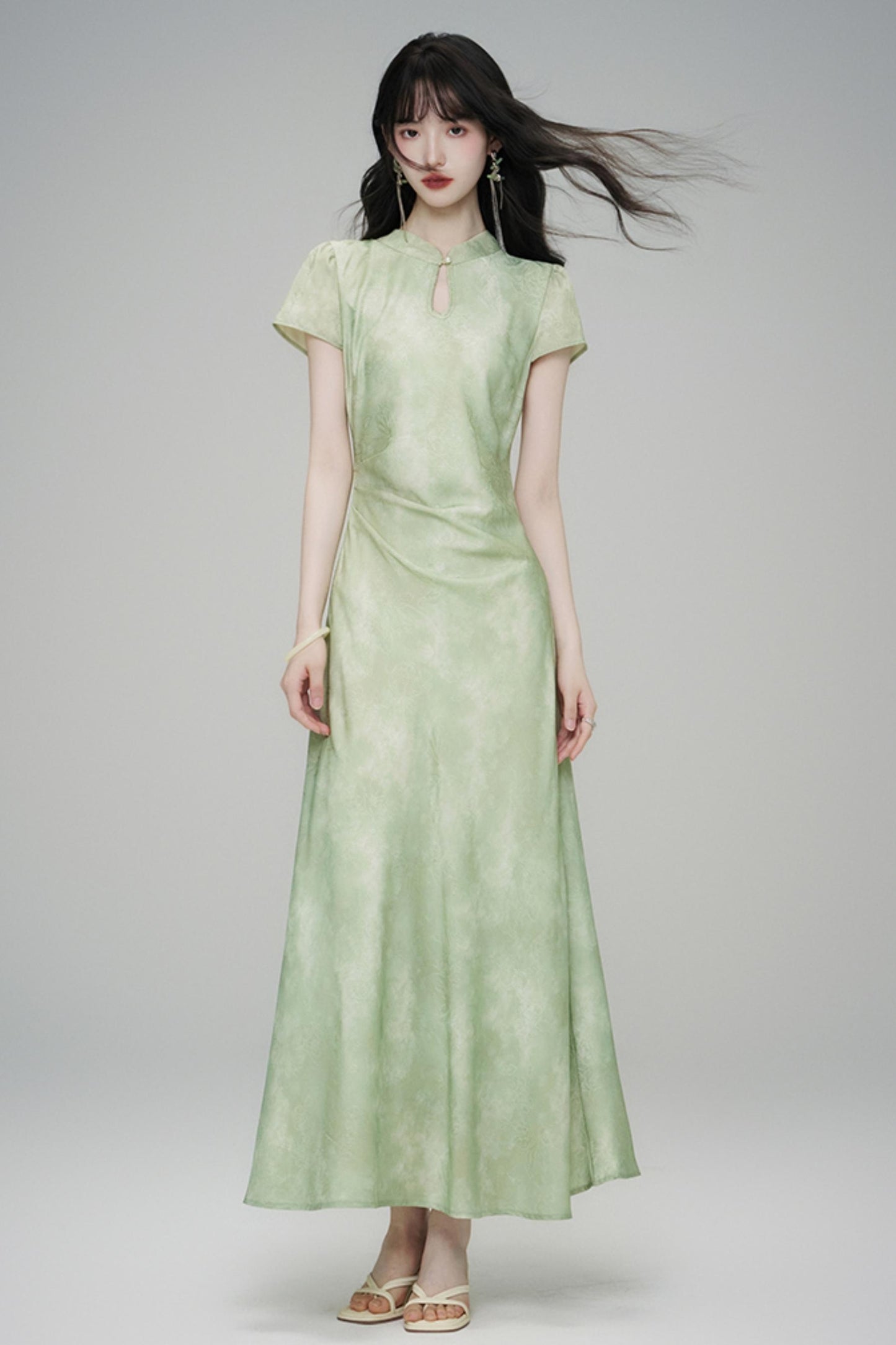 Chic Jacquard Summer Cheongsam Dress