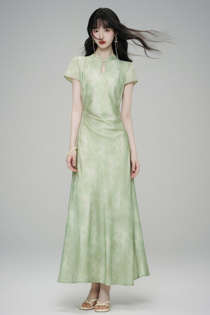 Chic Jacquard Summer Cheongsam Dress