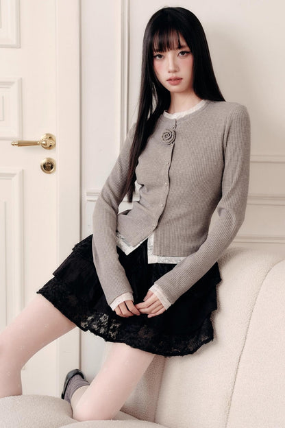 Flower Knit Cardigan