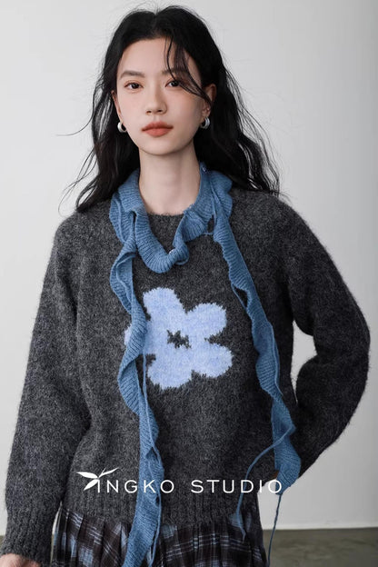 Misty Blue Latte Scarf