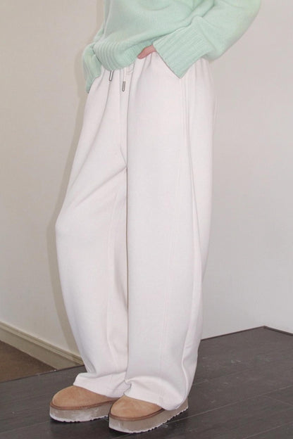 Fleece Mist Elastic Waist Knit Pants