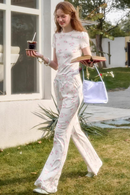 Blue Velvet Floral Top Set-Up