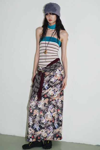 Vintage Striped Bandeau Set