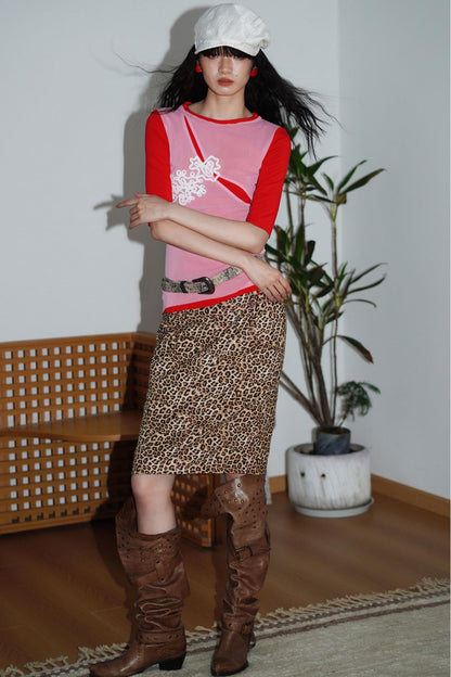 Jacquard Color-Blocked Slim-Fit Top