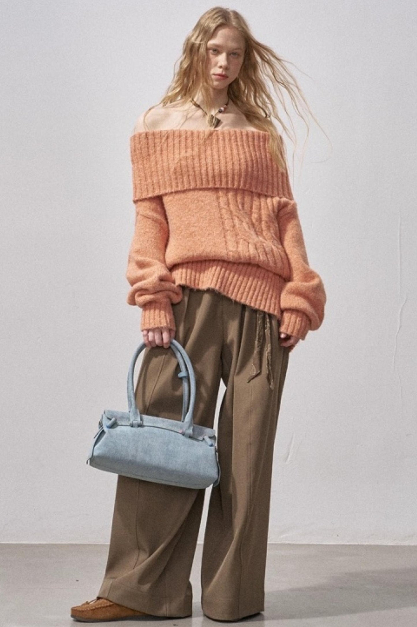 One-Shoulder Cable-Knit Sweater