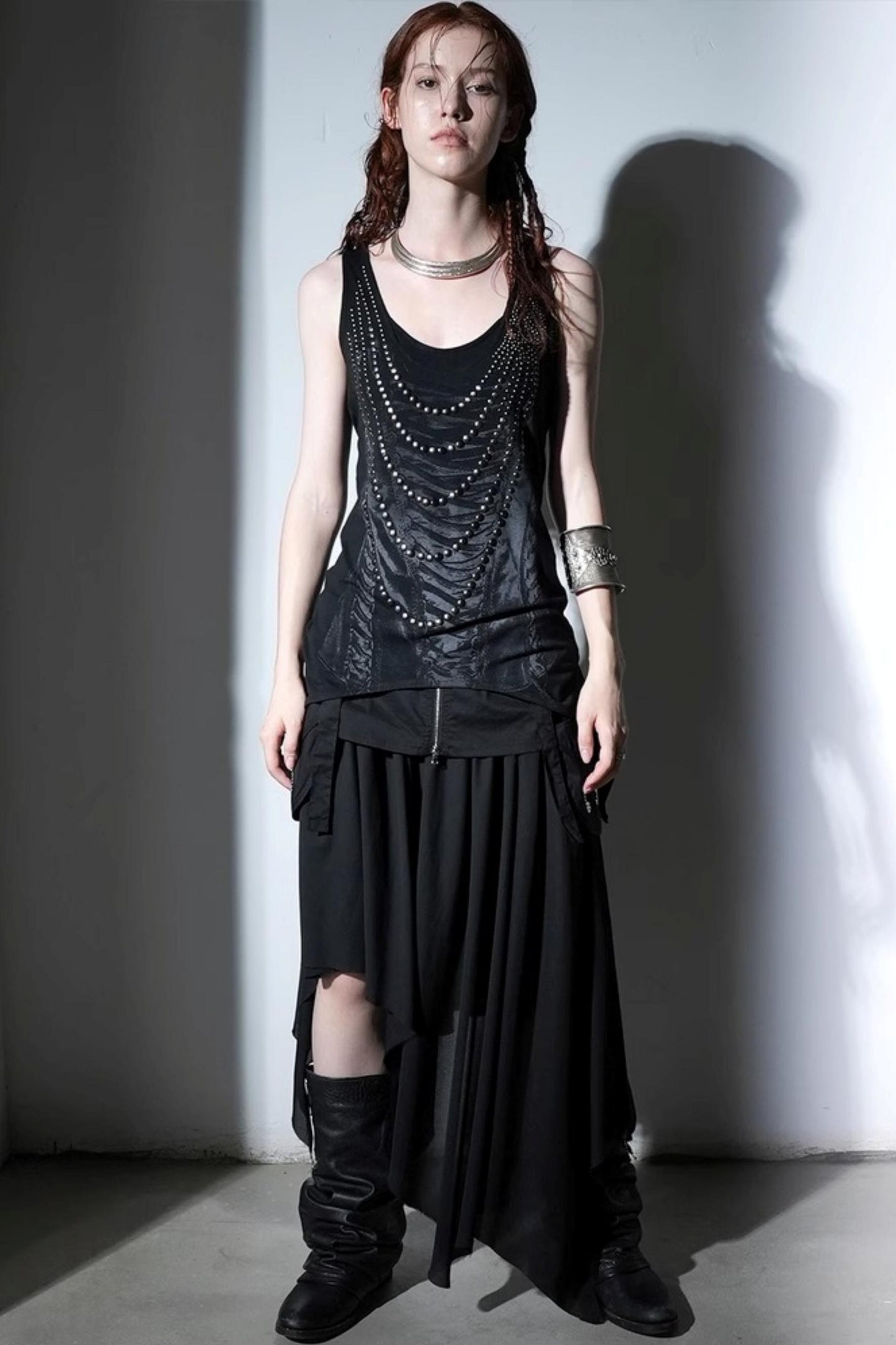 Rhinestone Long Tank Top