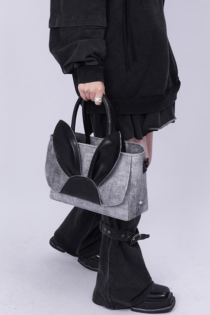 Denim Rabbit Tote Bag