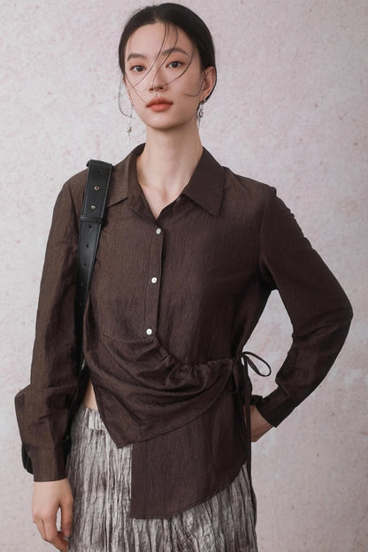 Autumn Acetate Chinese Shirt