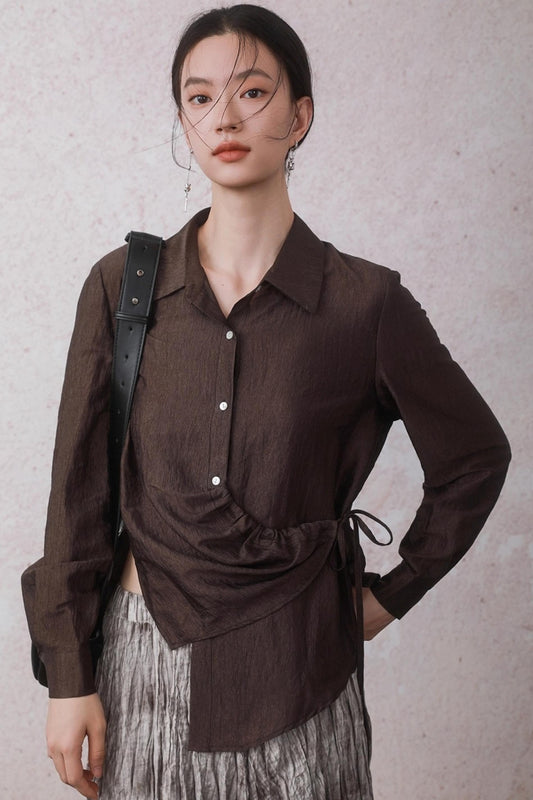 Autumn Acetate Chinese Shirt