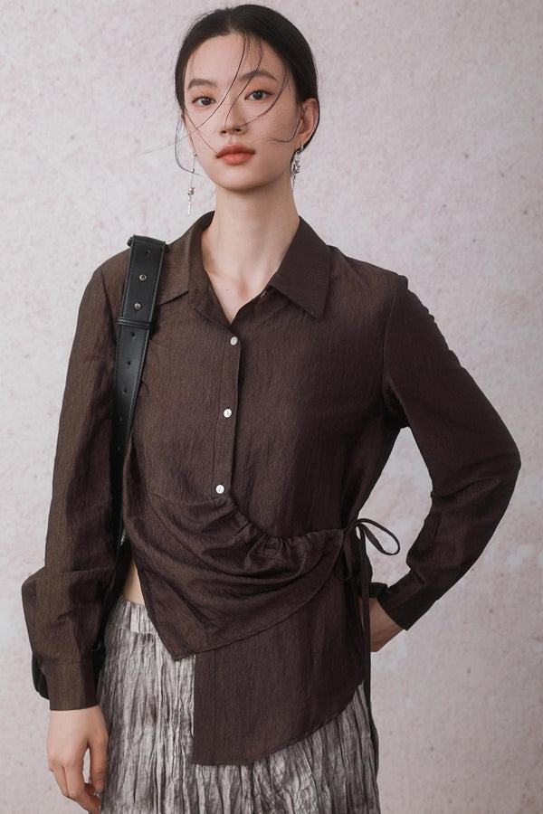 Autumn Acetate Chinese Shirt
