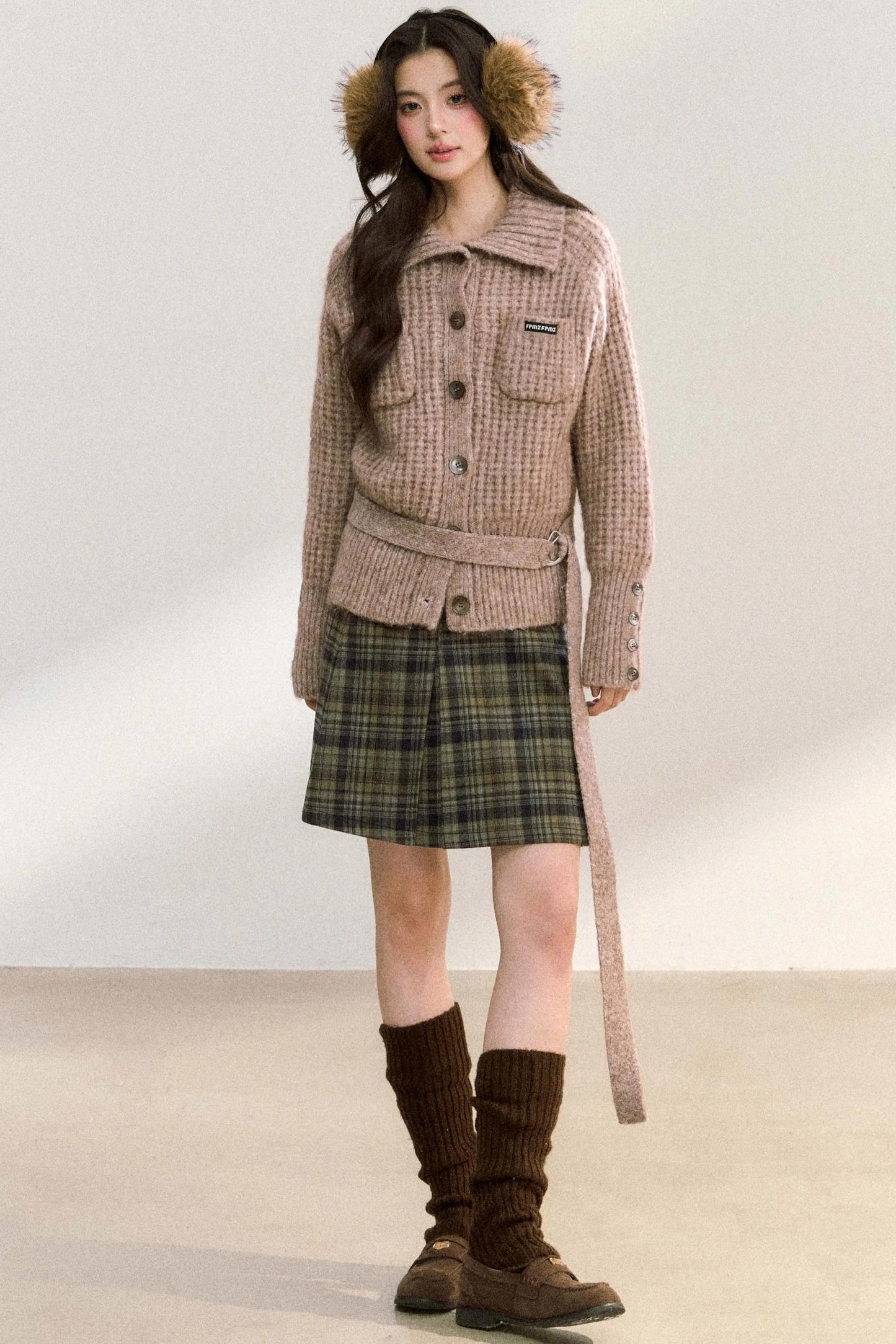 Double Pocket Button-Up Knit Jacket