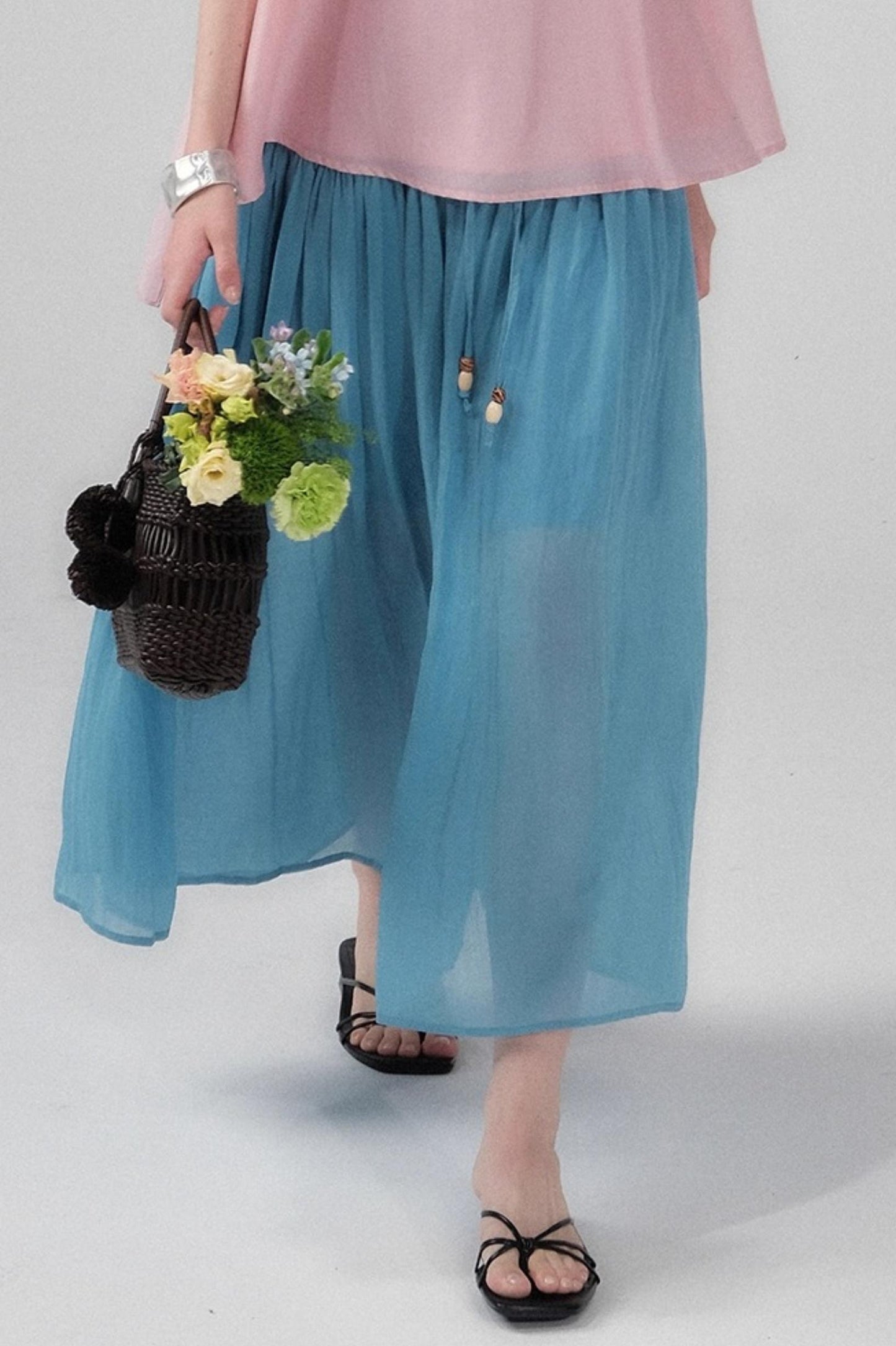 Sea Glass Tencel Ruffle Crop Dress Set-Up