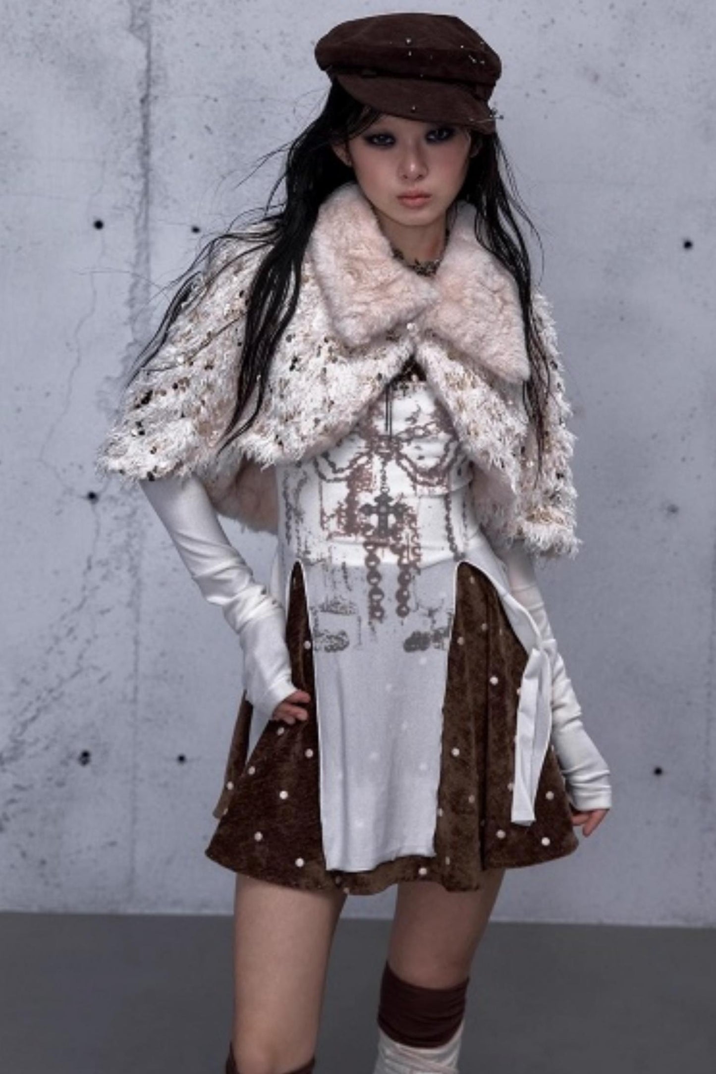 Baroque Velvet Plaid Dress