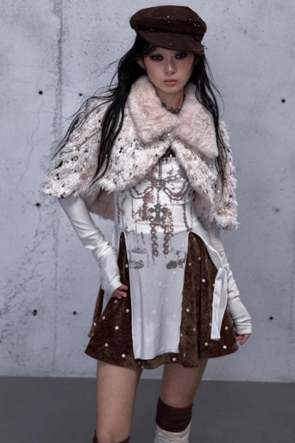 Baroque Velvet Plaid Dress