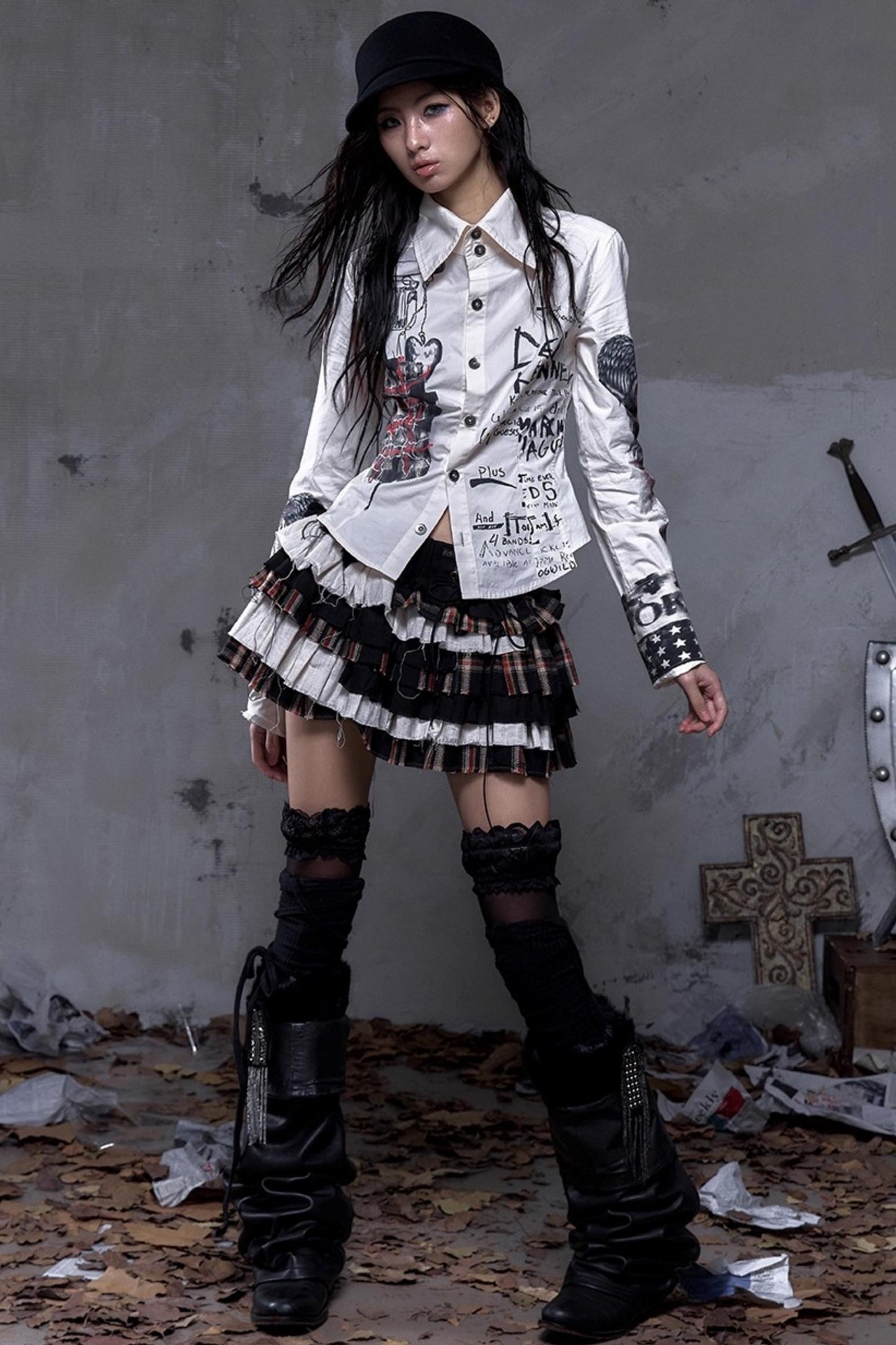 Vintage Rebel Plaid Skirt