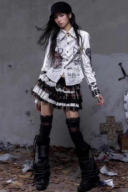 Vintage Rebel Plaid Skirt