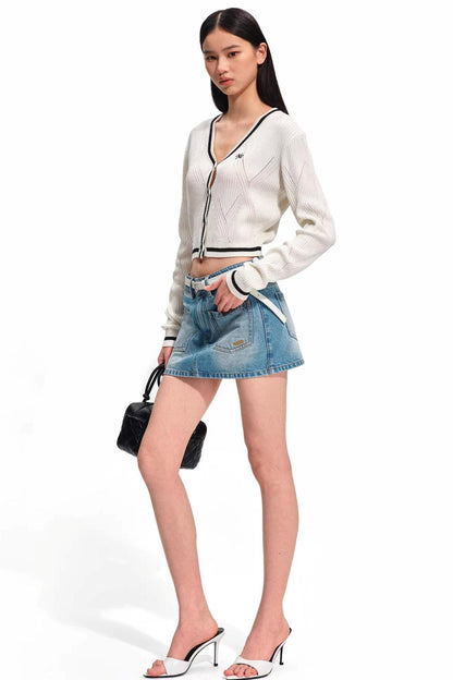 Versailles Wool Argyle Cardigan Top