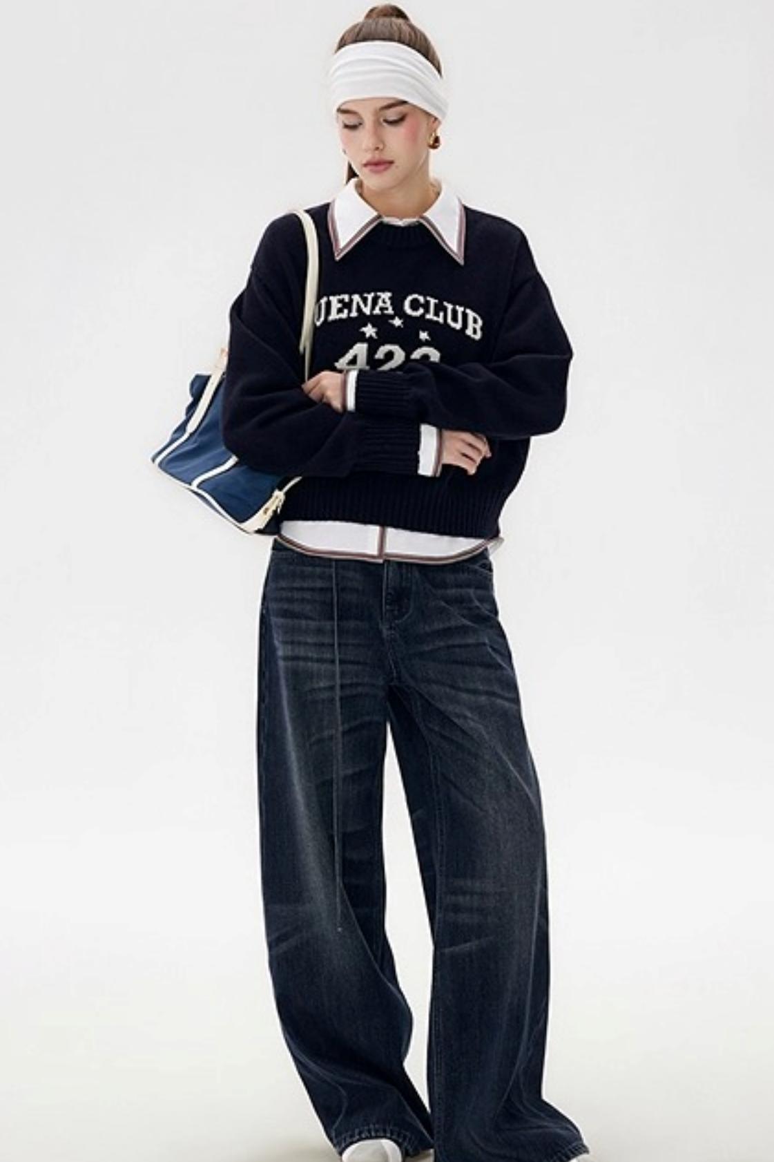 Dark Blue Vintage Whiskered Pants