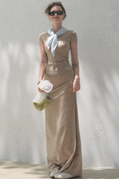 Lace-Trimmed High Waist Skirt