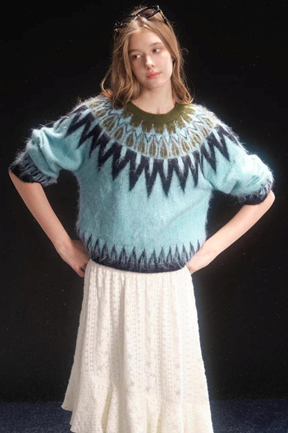 Brushed Alpaca Fair Isle Sweater
