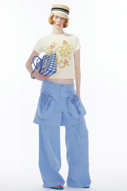 Sky Blue Straight Leg Pants