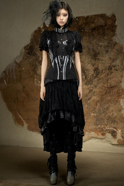 Asymmetrical Retro Tube Skirt
