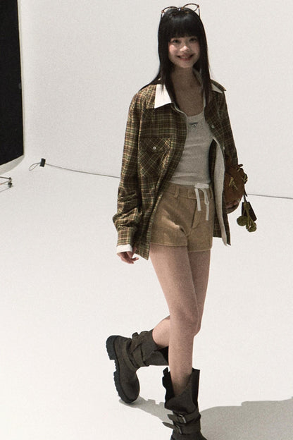 Vintage Striped Texture Two-Piece Shirt