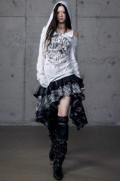 Vintage Punk Hooded Top