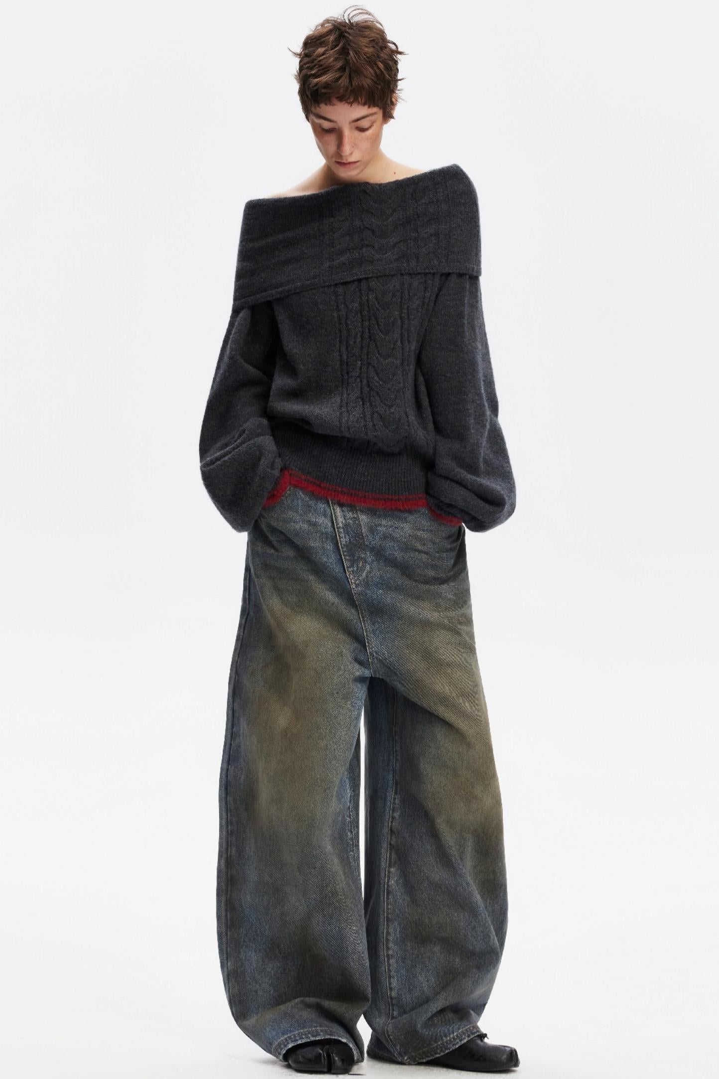 Vintage Distressed Denim Pants