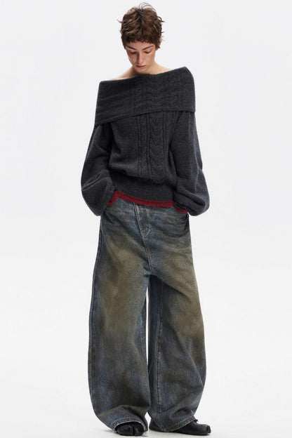 Vintage Distressed Denim Pants