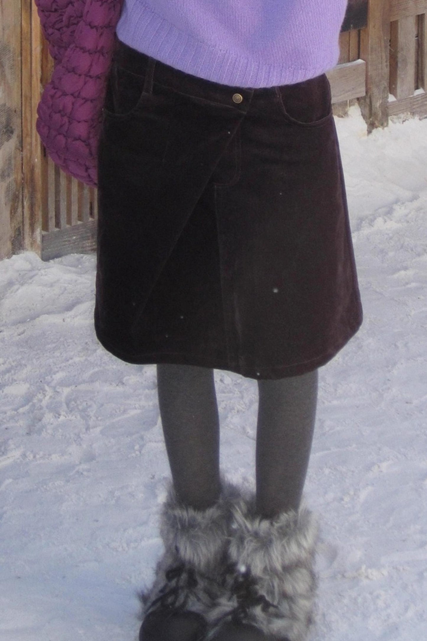 Vintage Dark Purple Velvet Skirt