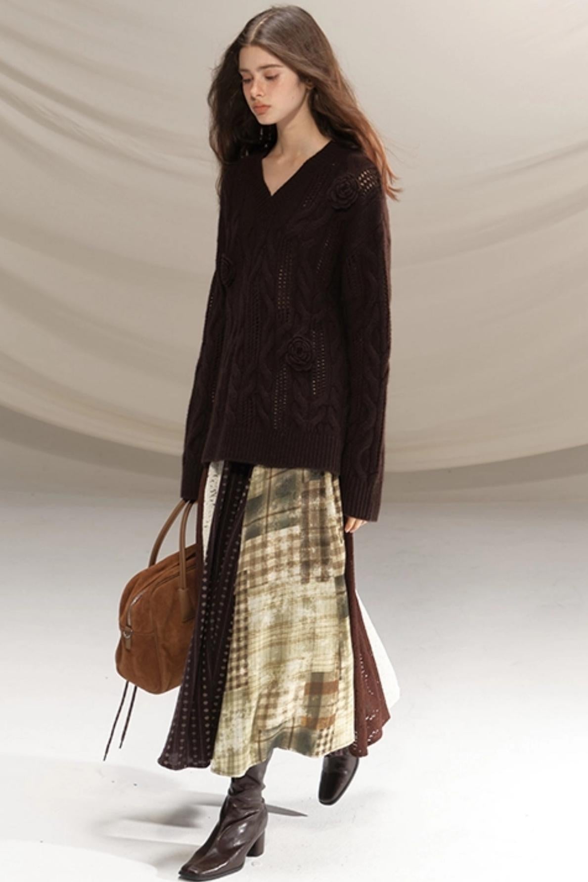 Raccoon Wool Crochet Sweater