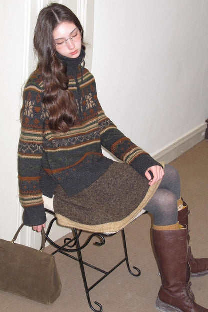 Vintage Wool Fair Isle Sweater Set-Up