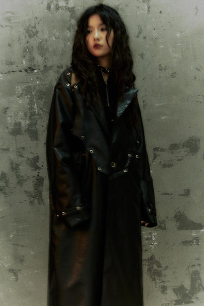 Dark Silhouette Leather Coat