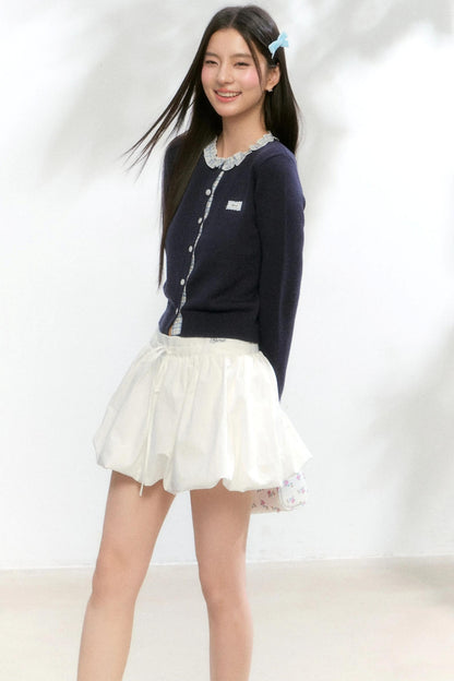 Knitted Plaid Cardigan Sweater Set-Up