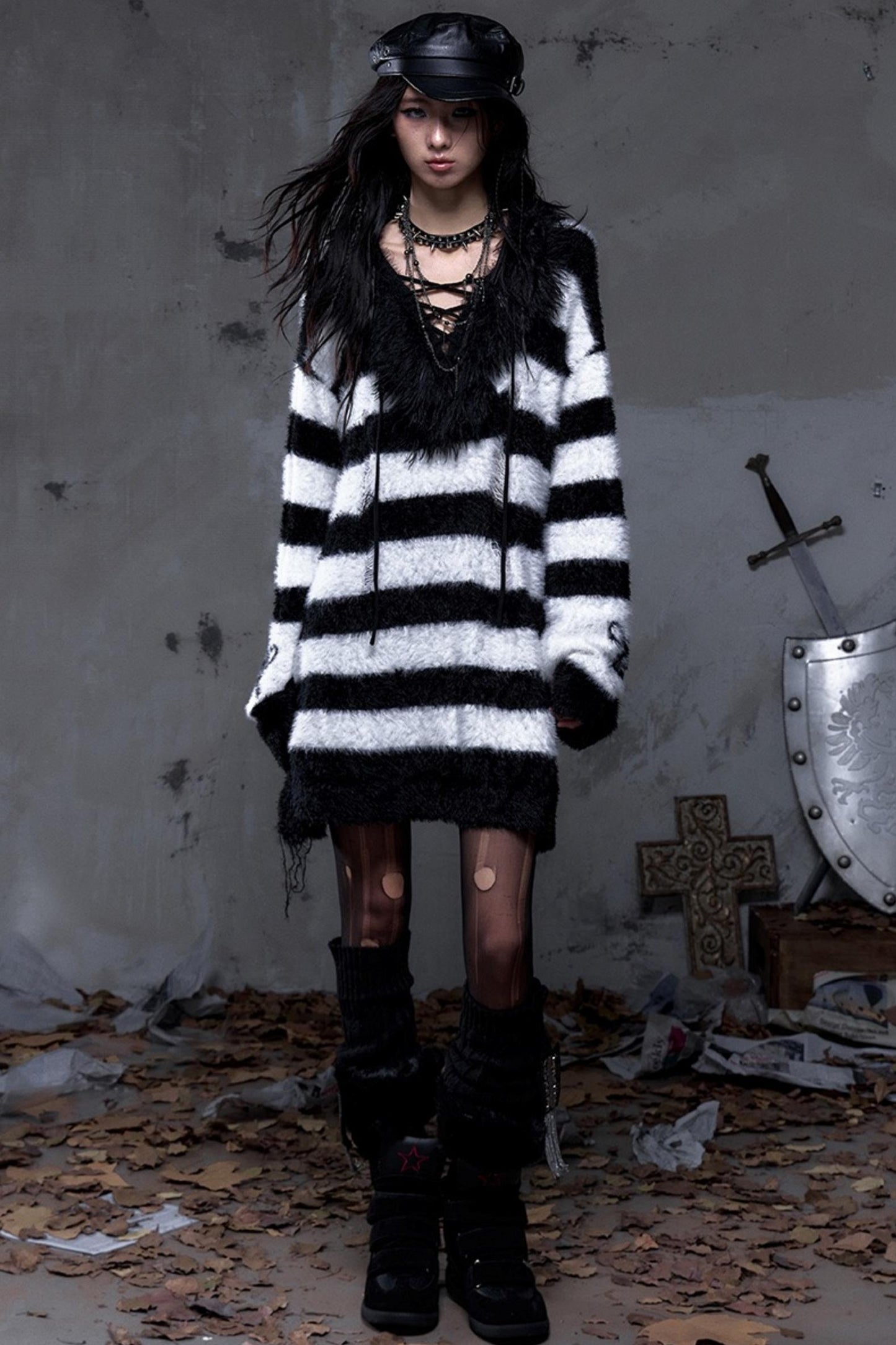 Vintage Street Punk Long Sweater