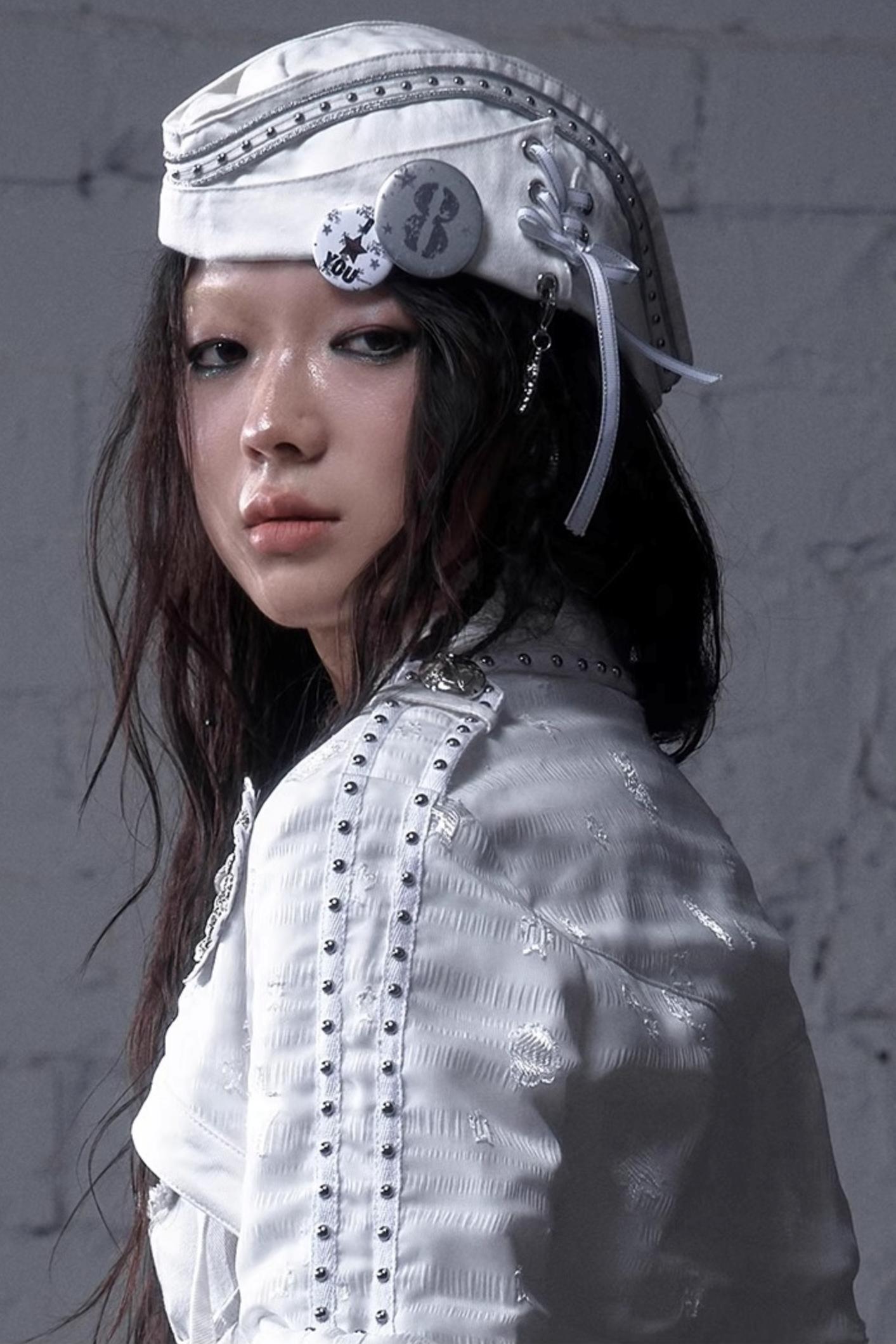 White-Black Sailor Hat