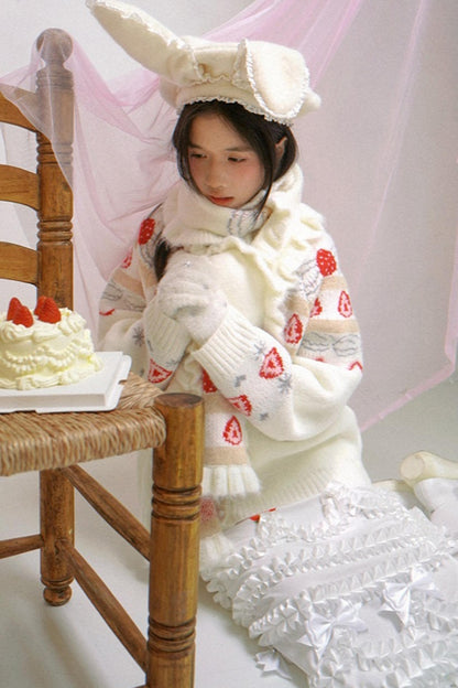 Happy Birthday Strawberry Mohair Cardigan