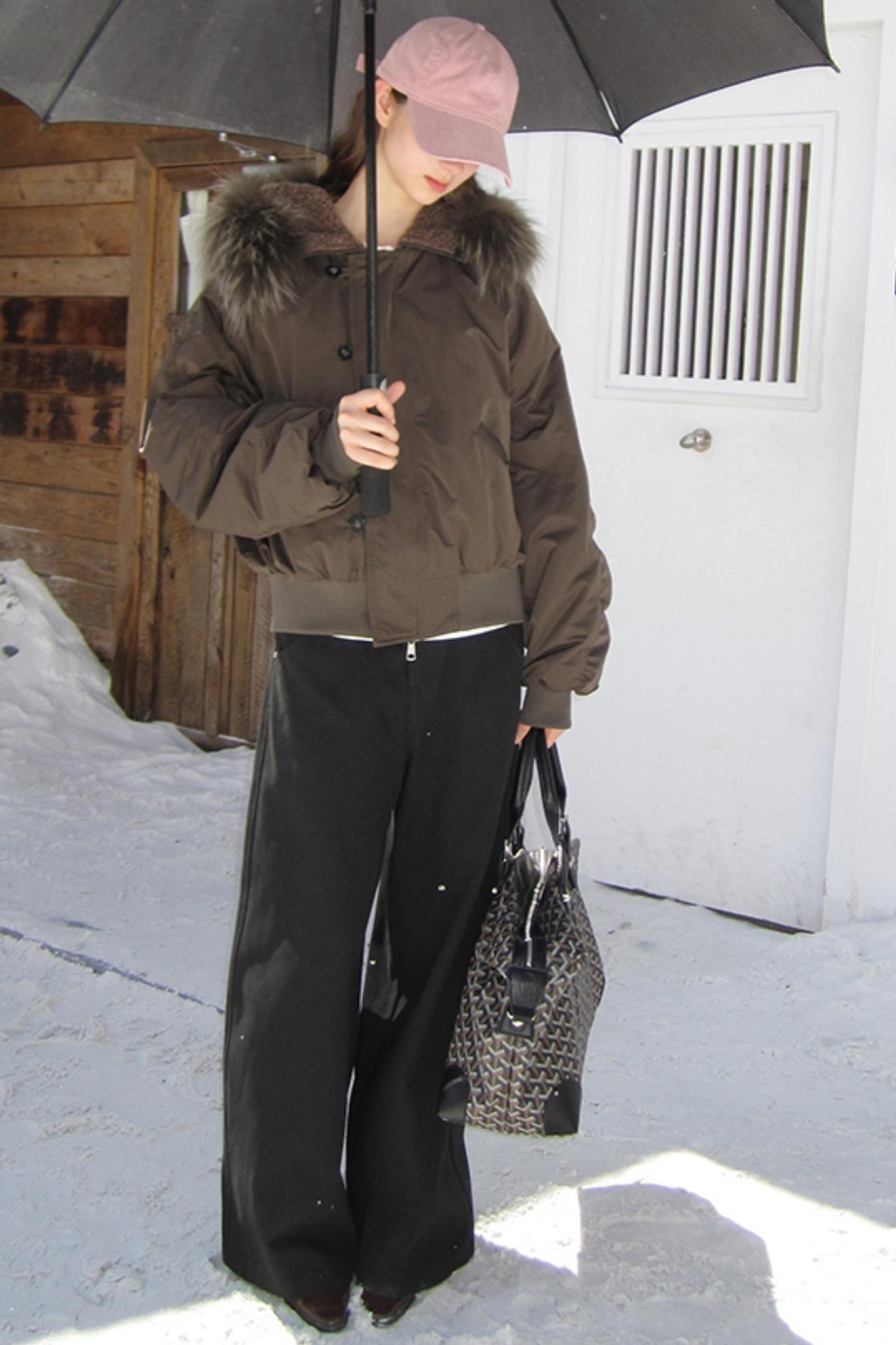 Sandstone Silhouette Velvet Denim Pants